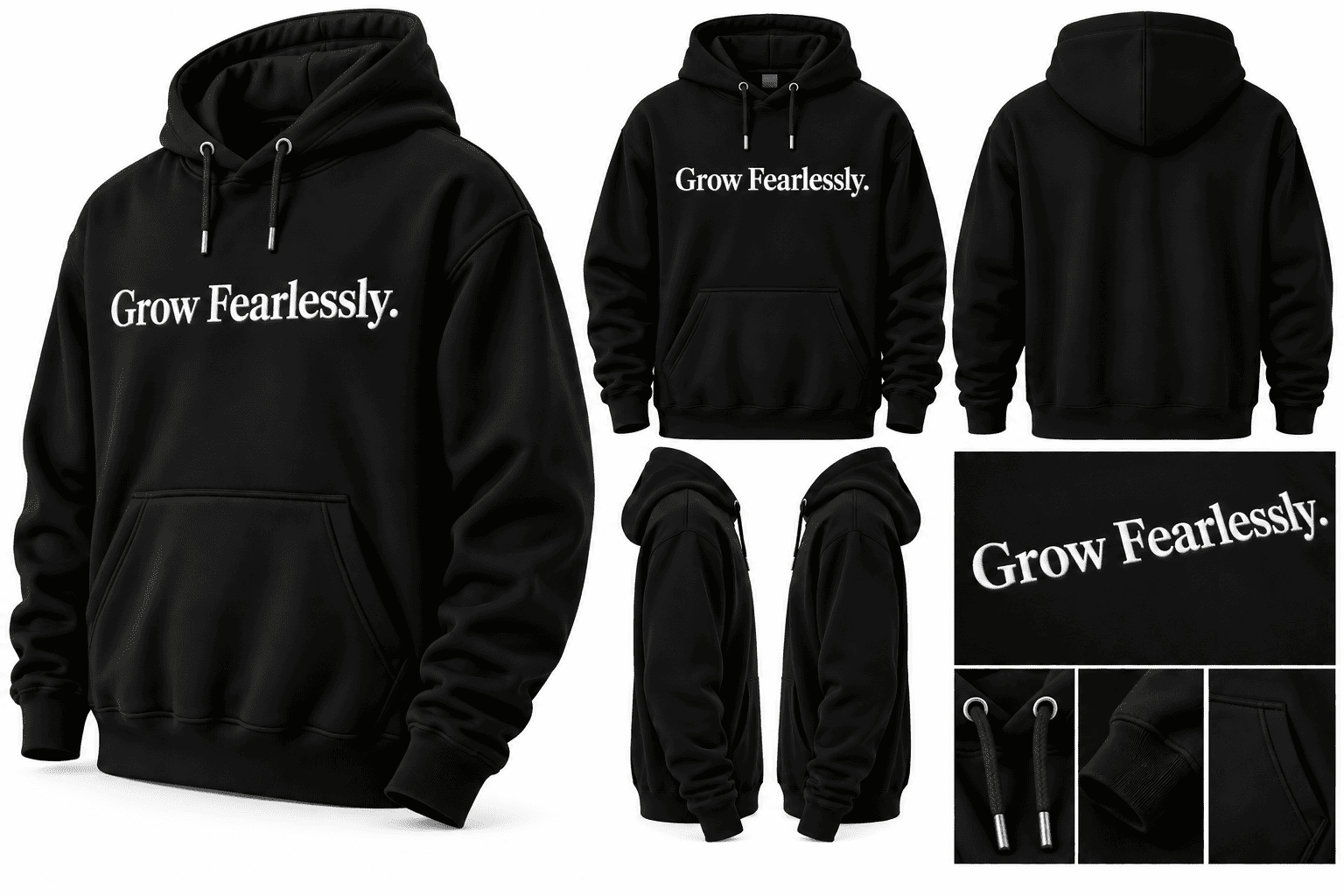 Grow Fearlessly – Embroidered Hoodie - Image 2